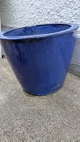 Blauer Pflanzentopf aus Keramik, Durchmesser 35 cm, 31 hoch