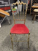 Eleganter Chiavari Stuhl aus Messing und rotem samt 1960er.