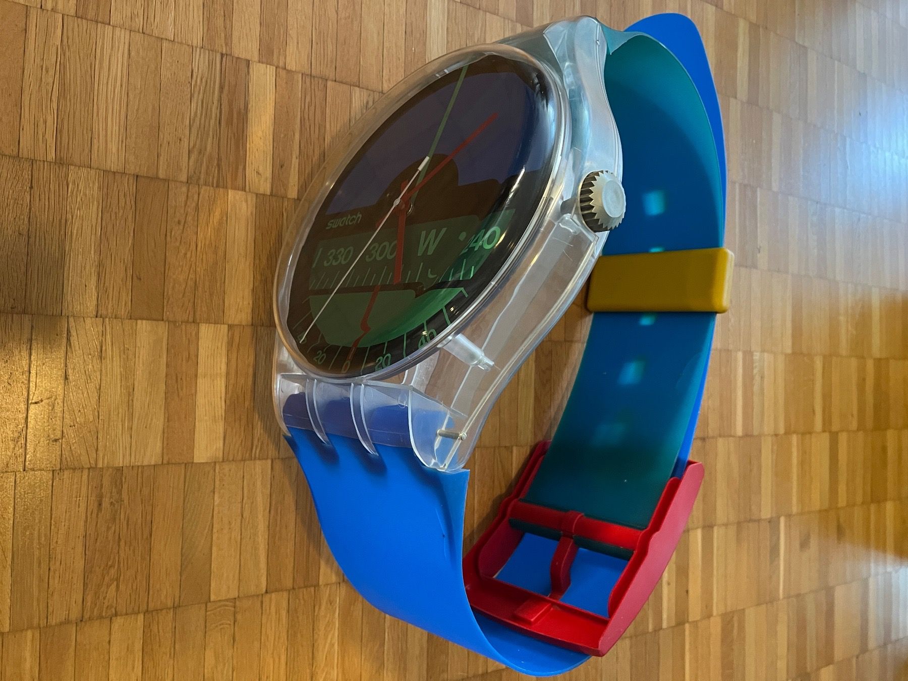 Swatch Nautilus Maxi MGK102 Wanduhr Pop Art Jahr 1987 (Gebraucht 