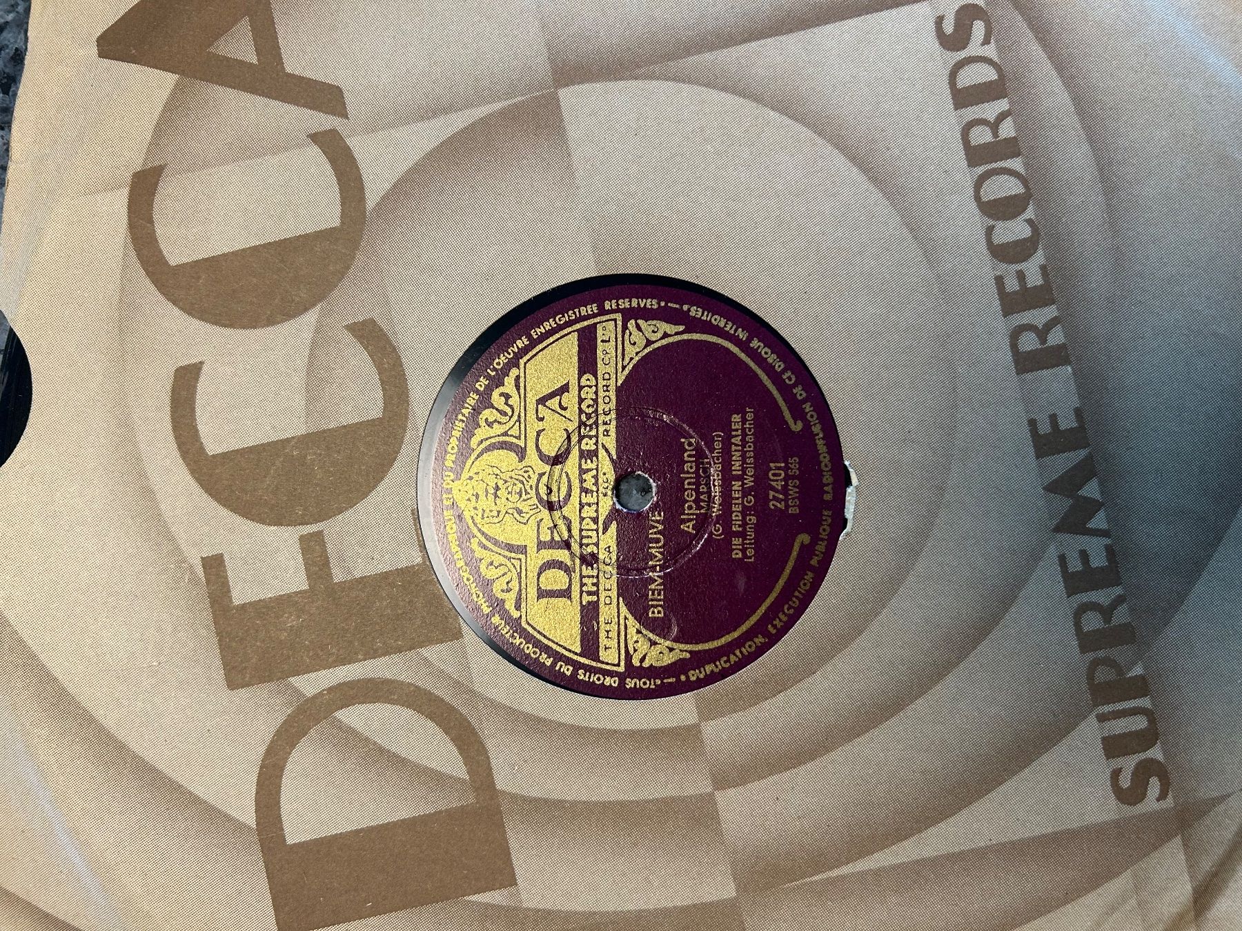 Schallplatten: DECCA Grammophone - Schallplatte Alpenland – Gebraucht aus Opfikon von Unicki