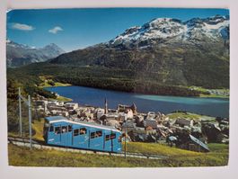 Ansichtskarte St. Moritz Chantarellabahn mit Sils-Maria-S...