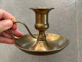 Antiker Messing Kerzenhalter Kammerleuchter Vintage