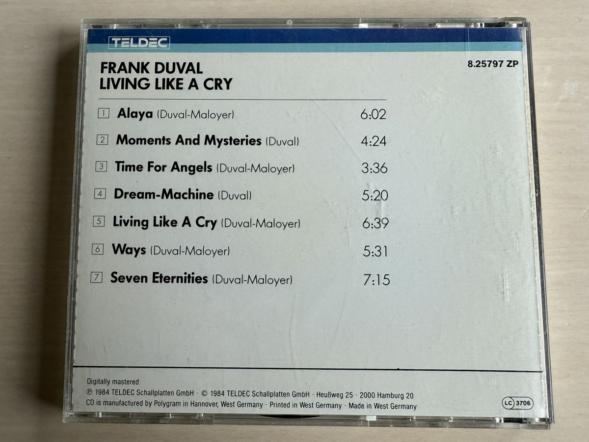 CD: Frank Duval - Living Like A Cry CD - Selten – Usato da Oberried Brienz venduto da Chyara 1