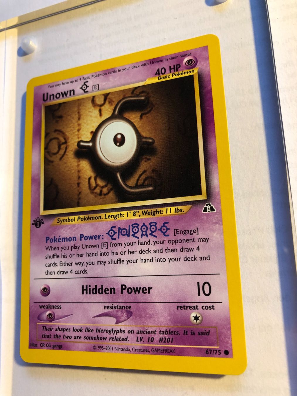 Sammelbilder & Trading cards: Unown E 1st Neo Discovery - MINT - ab 1.- – Gebraucht aus Giubiasco von dan_pr8b 2