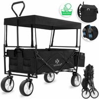 KESSER Bollerwagen Faltbar Schwarz