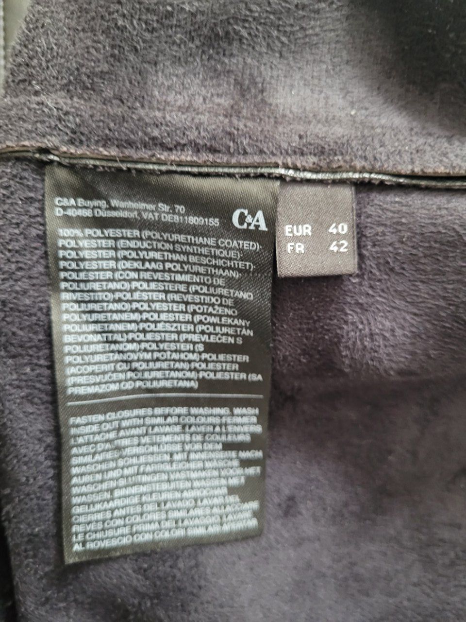 C&A Cappotti: Kunstleder Mantel / Mänteli Gr. 40 – Usato da Maur venduto da Edsch 2