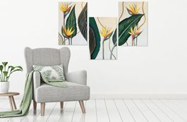 Malerei TRIPTYCHON „Paradiesvogel“