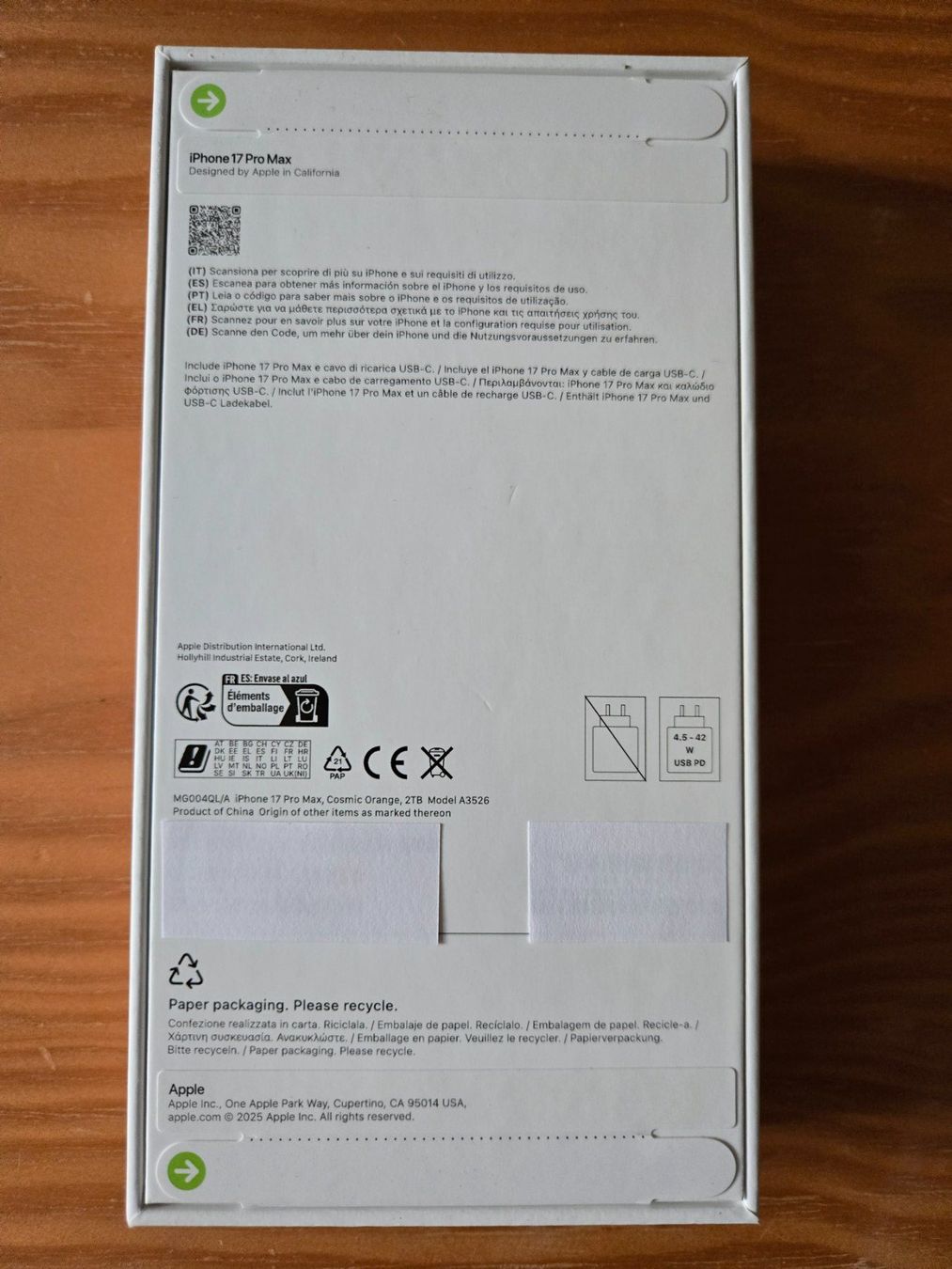 Apple Telefoni cellulari / Smartphones: Apple iPhone 17 Pro Max 2TB Cosmic Orange neu versiegelt !!! – Nuovo e nell'imballaggio originale da Zofingen venduto da ackerleuten 1