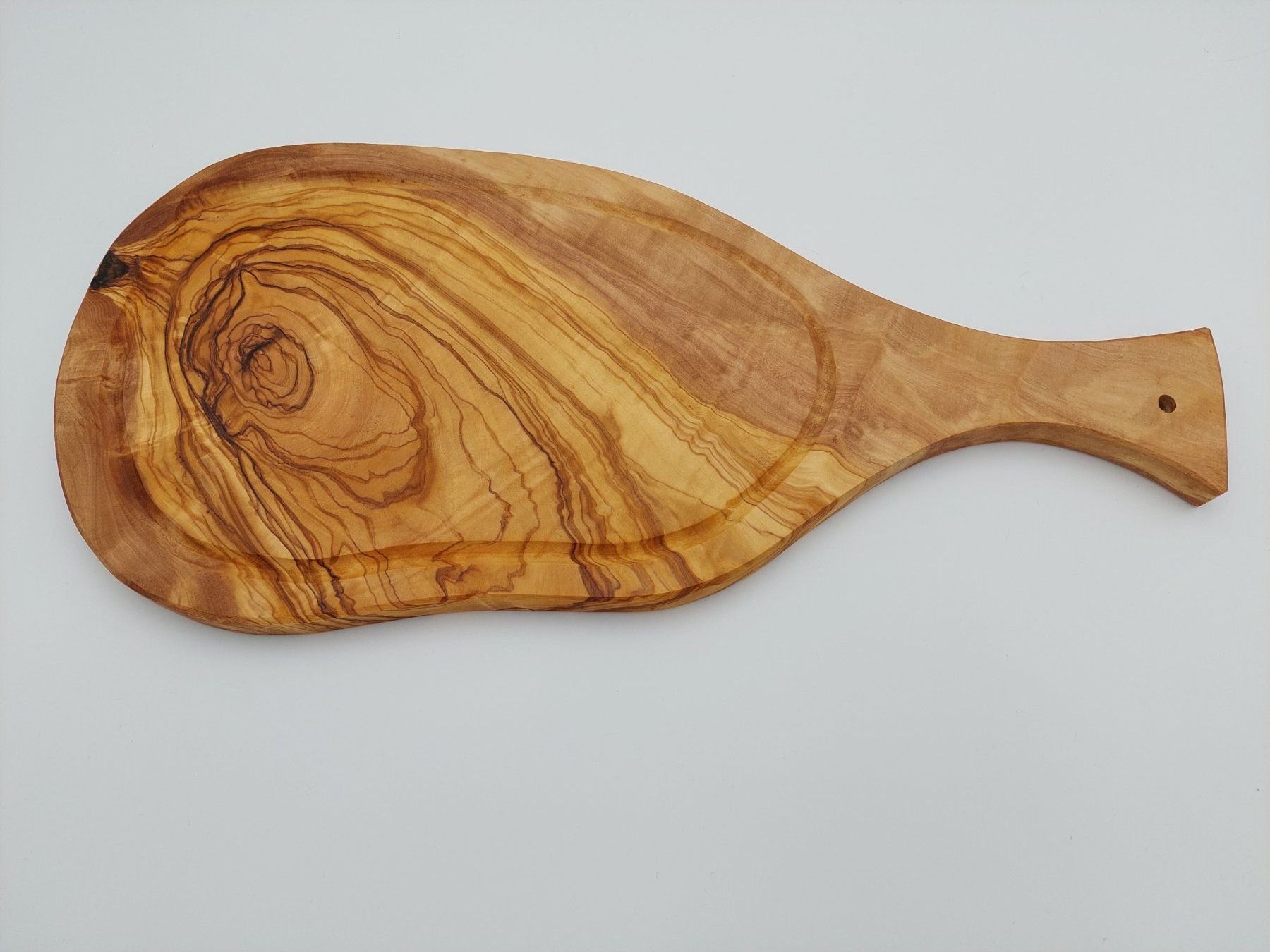 Articoli in legno: Olivenholz Brett mit Griff – Nuovo e nell'imballaggio originale da Hüntwangen venduto da Elyha