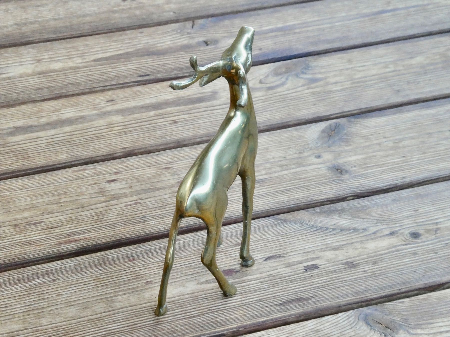 Statuette: kleine Hirschfigur Messingguss poliert – Usato da Lüchingen venduto da Eeizo 5