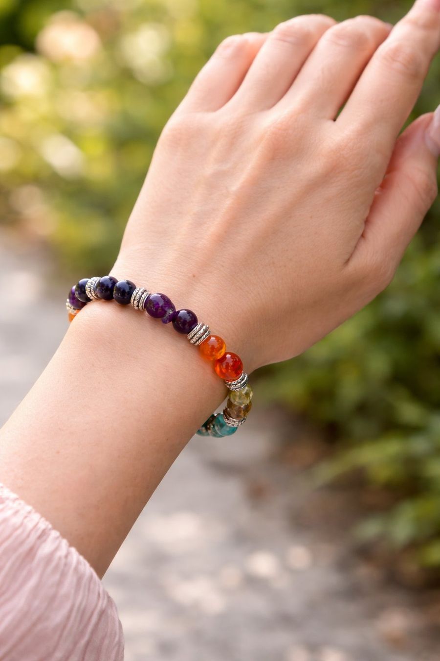Bracciali & Braccialetti: Chakra Armband Naturstein elastisch bunt – Nuovo e nell'imballaggio originale da Fully venduto da VaneaSelection