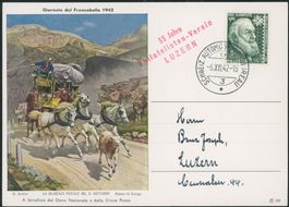 1942 - Tag der Briefmarke · Genève - Karte · dt fr it