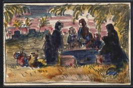 Handgemalt sign. Carl O. Arends: Mensche
