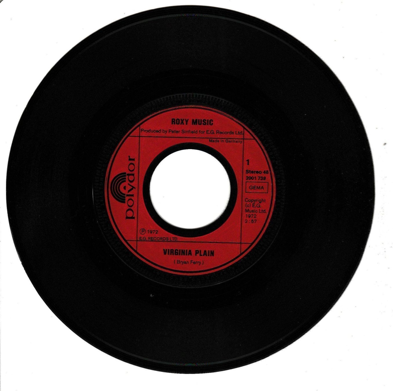 Vinyles: Roxy Music - Virginia Plain 7" Vinyl 1972 – D'occasion à Tübach par JamesStone 2
