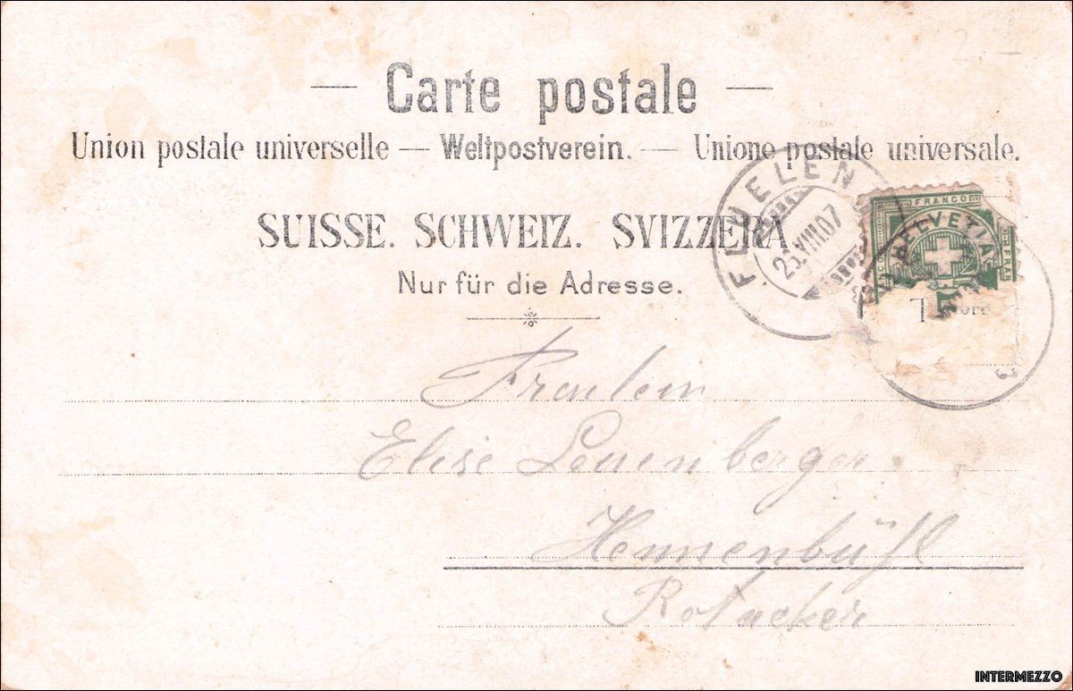 Ansichtskarten: Reichenbachfälle BE // 1907 Litho Drahtseilbahn – Gebraucht aus Basel von intermezzo12 1
