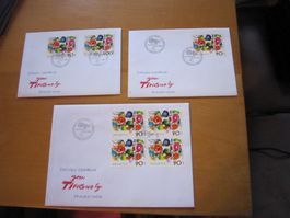 CH 1988 FDC Tinguely mit grossbrief 4er Block