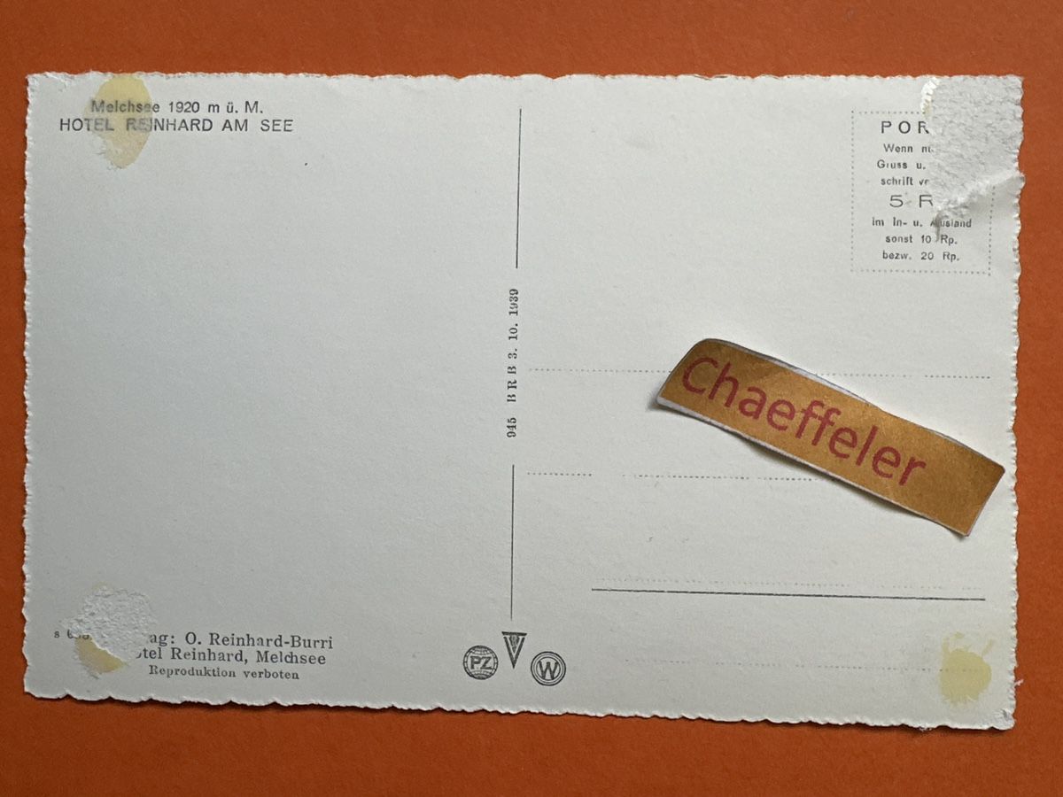 Cartes postales: Melchsee, Hotel Reinhard am See – D'occasion à Zürich par Chaeffeler 1