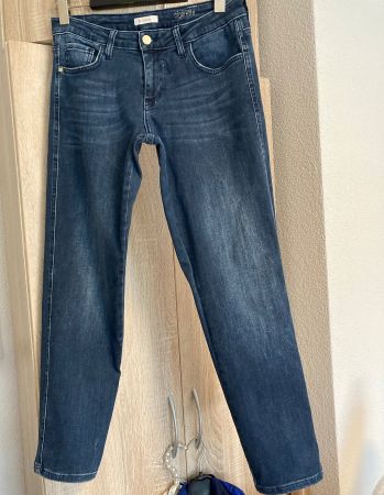 rich & royal Cigarette Damenjeans C Blue Satin Gr.30/32