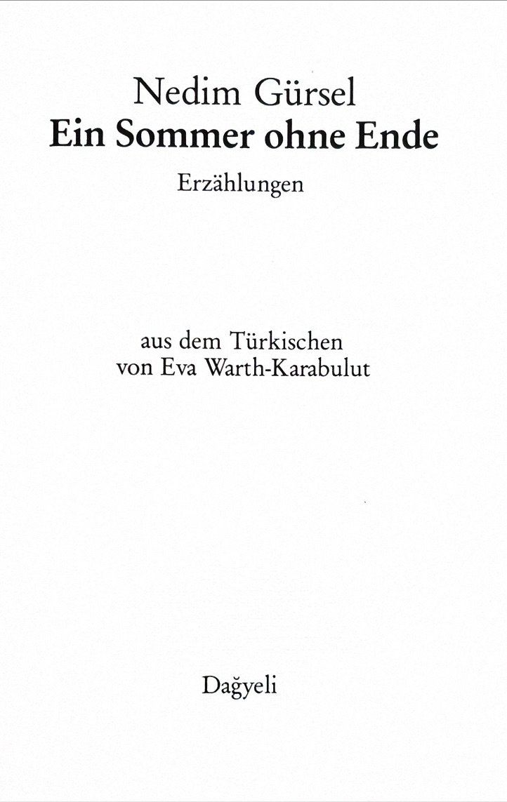 Bücher: Gürsel Nedim, Ein Sommer ohne Ende – Neu (gemäss Beschreibung) aus Sarnen von Livres 2