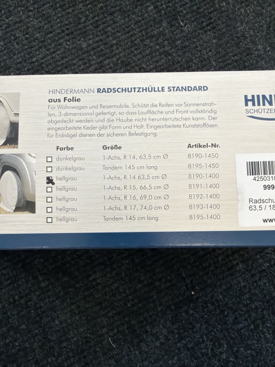 Autres: HINDEMANN Radschutzhülle STANDARD hellgrau R17 – Neuf avec emballage d'origine à Baar par BRCamper 1