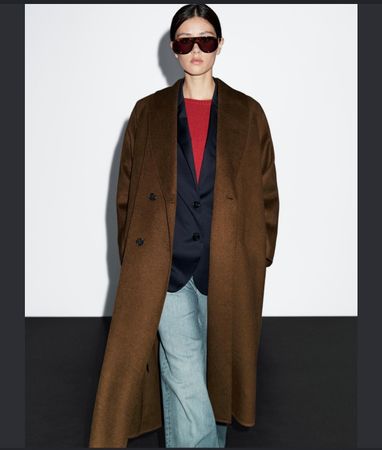 Mantel Massimo Dutti braun Wolle wie neu