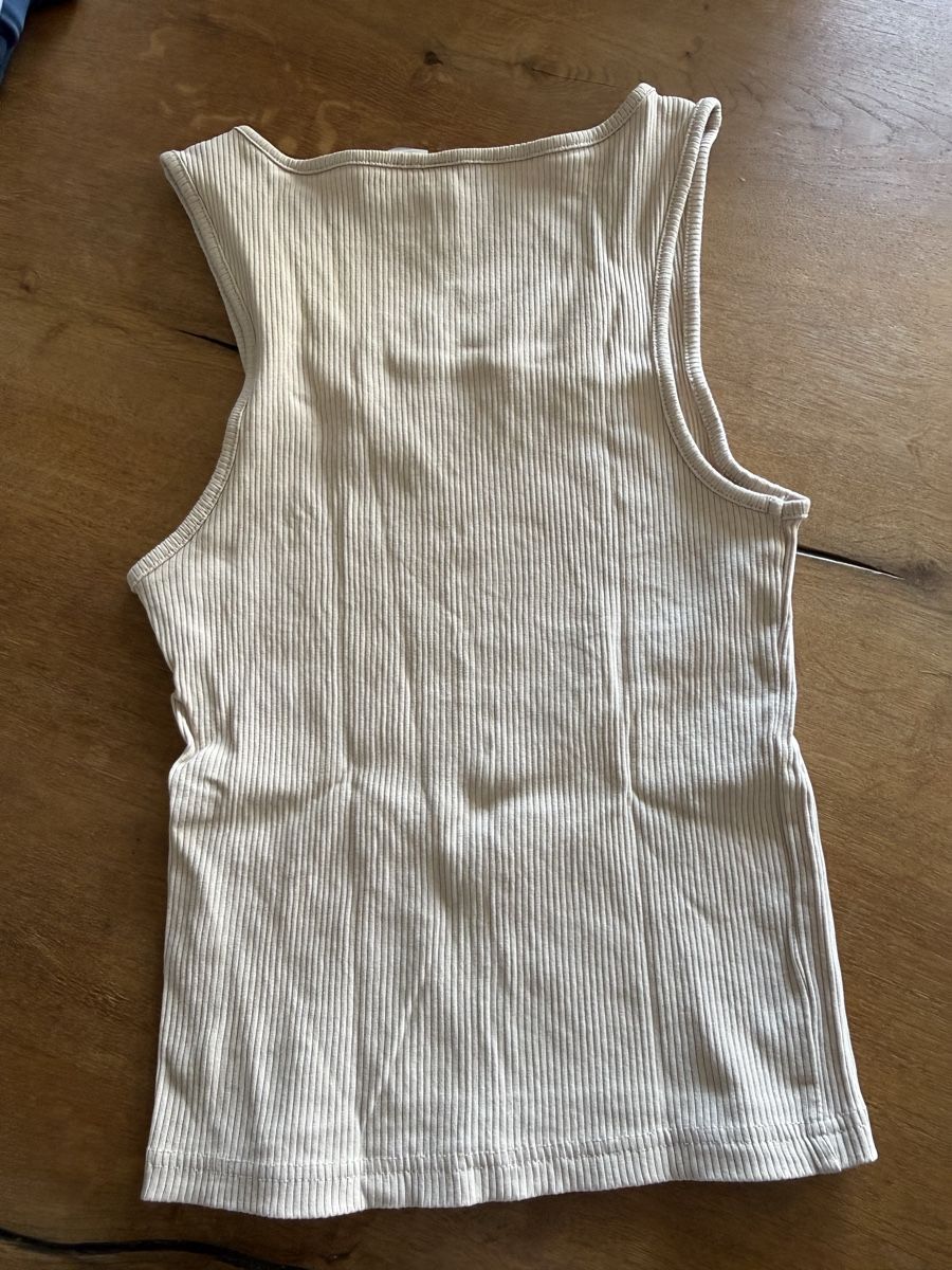 Top: H&M Basic Top Beige, Grösse S, Sommer Must-Have! – Nuovo (secondo la descrizione) da Perlen venduto da SPICE24 1