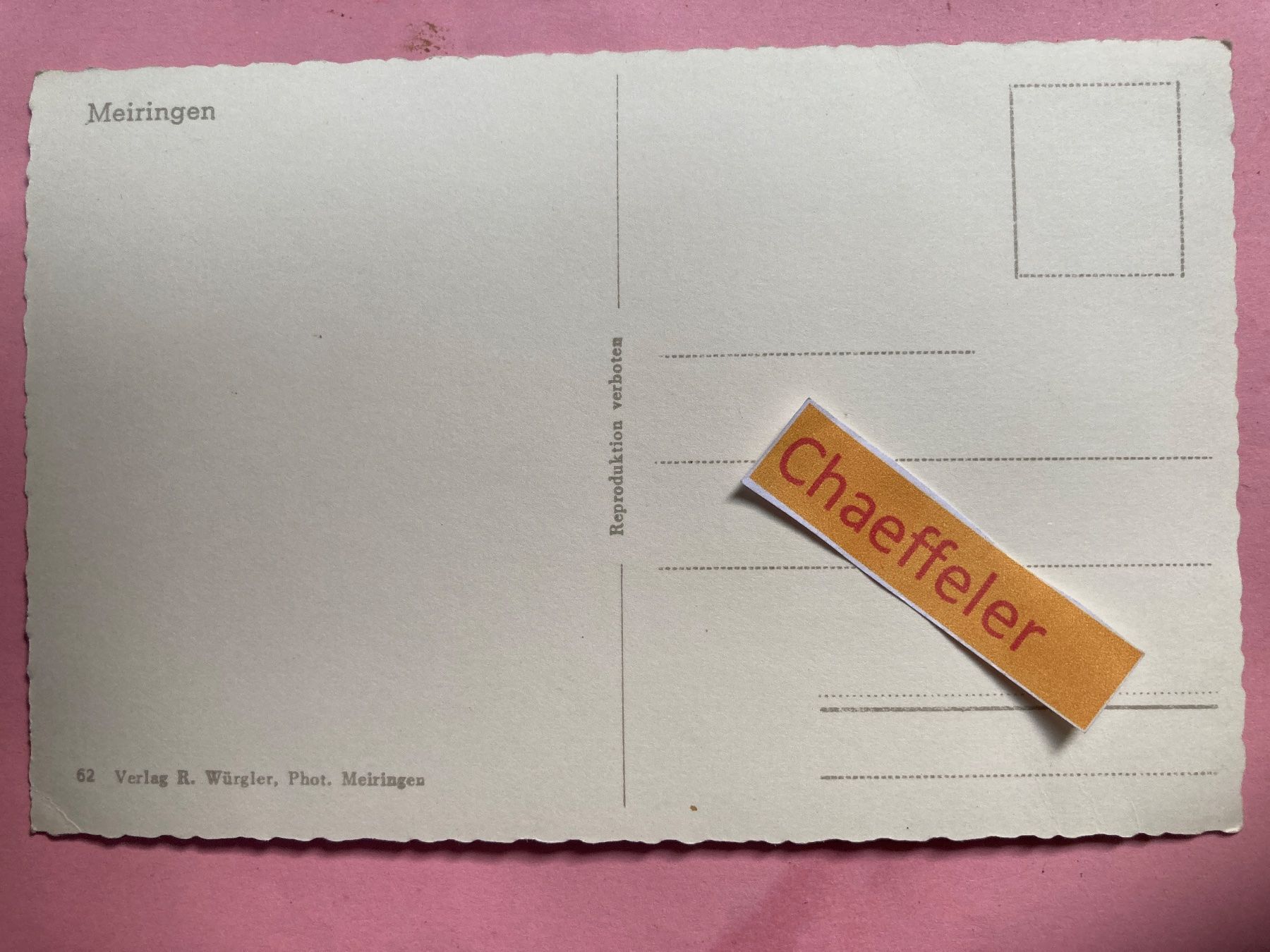 Cartes postales: Meiringen – D'occasion à Zürich par Chaeffeler 1