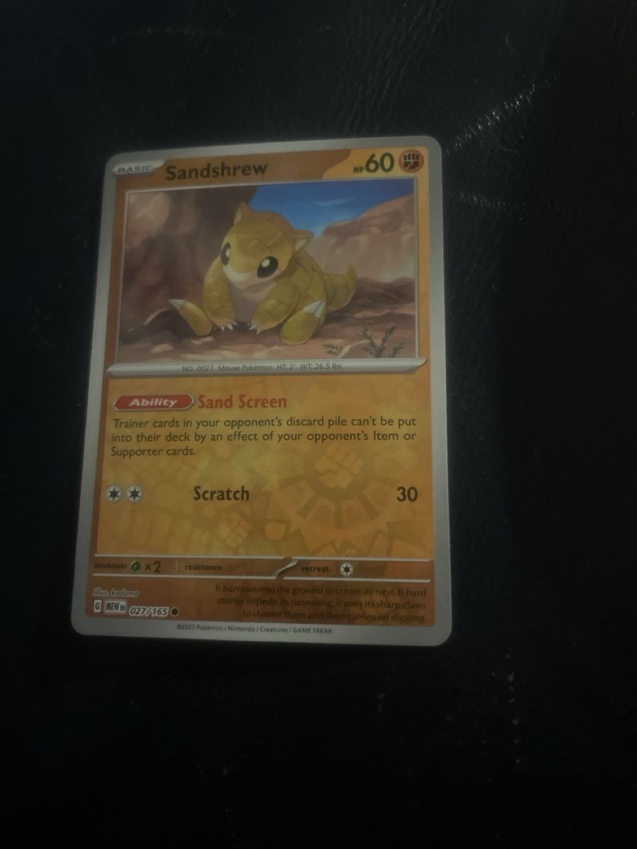 Pokémon Carte collezionabili: Sandshrew 027/165 Pokemon 151 Reverse Holo – Usato da Bazenheid venduto da Toulouse12