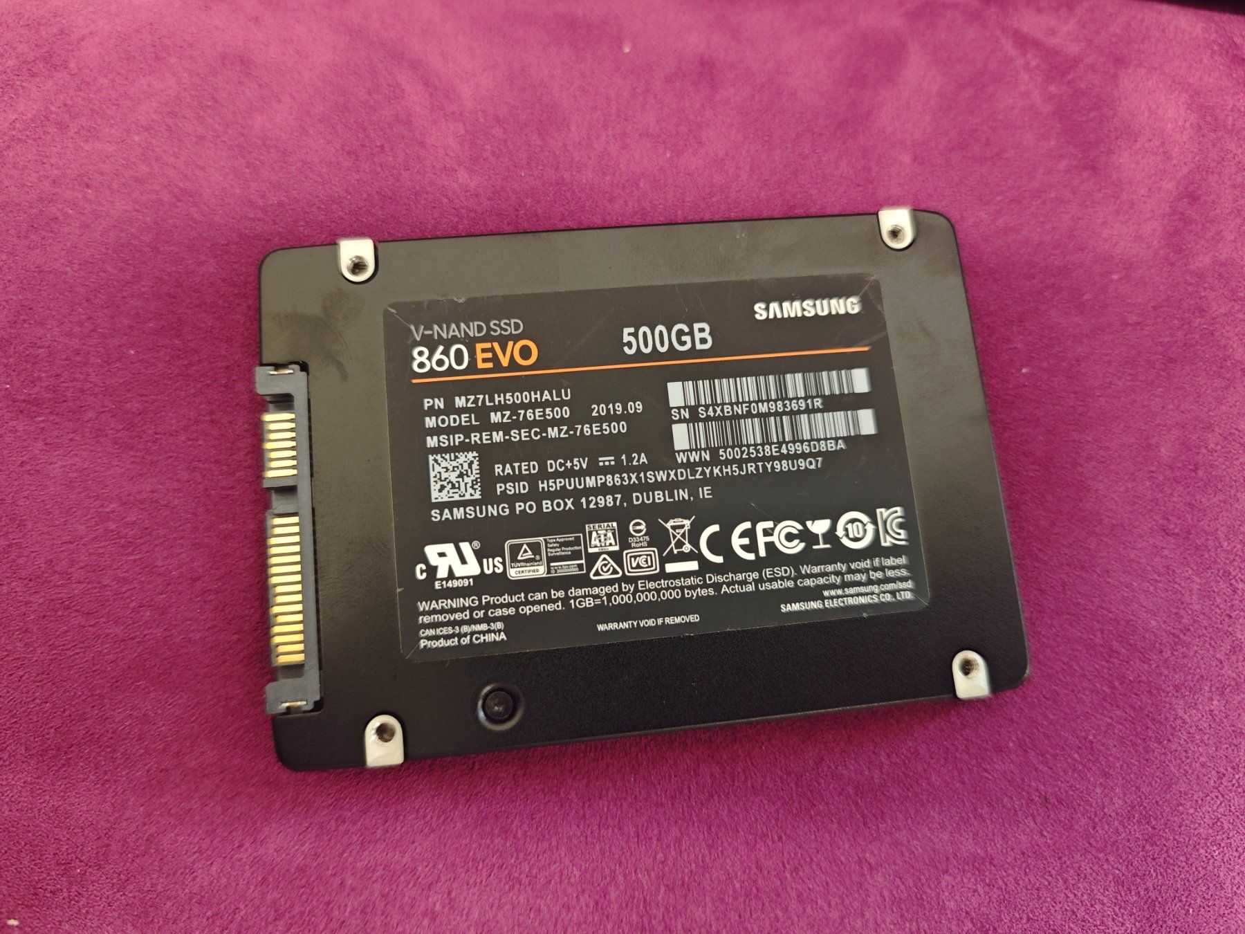 Samsung Harddisks: SSD Samsung 860 EVO 500GB – Gebraucht aus VETROZ von Bimmer_CH 1