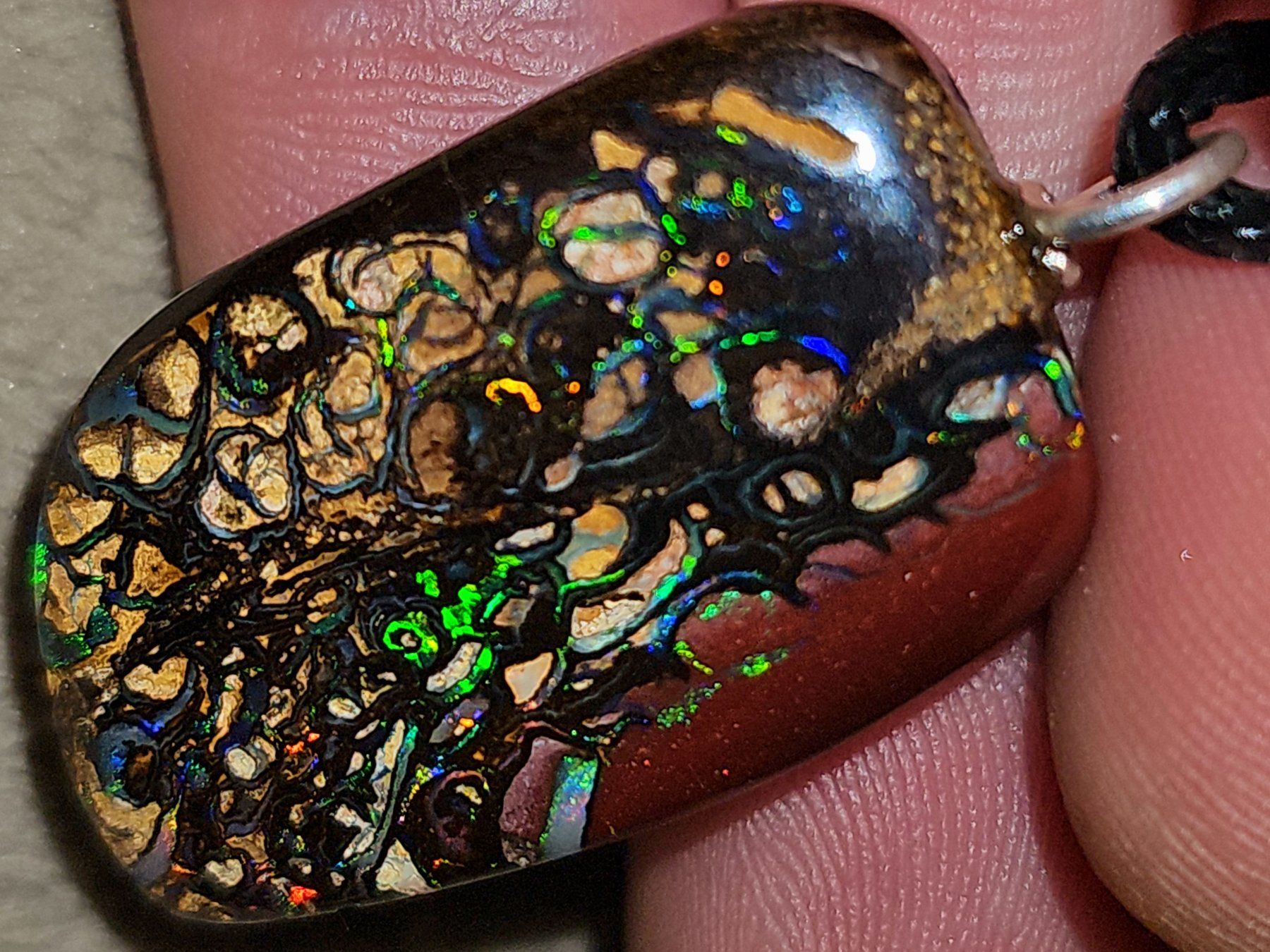 Edelsteine: Natürlicher australischer Boulder Opal Silber Anhänger – Neu und originalverpackt aus Uerkheim von Winwinner 3