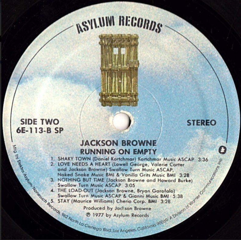 Dischi in vinile: Jackson Browne – Running On Empty / LP / 1977 – Usato da Zürich venduto da LustForLive 4