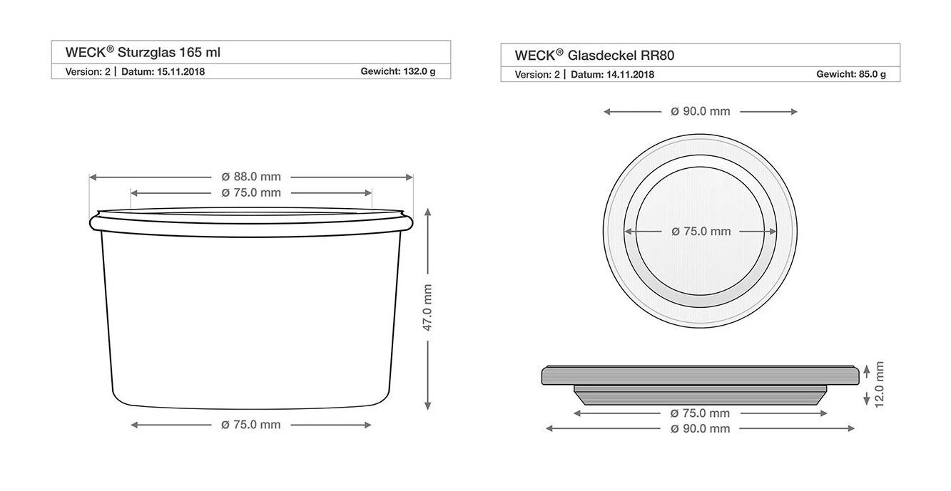 Weck Recipients et similaires: 24 Stk. WECK Gläser Sturzform Schale 165ml, komplett – Neuf (Voir description) à Kägiswil par nick333 2