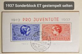 4140) 1937, Sonderblock Pro Juventute, ET gestempelt Kt. 100