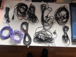 Netzwerkkabel, Adapter und Telefonkabel 