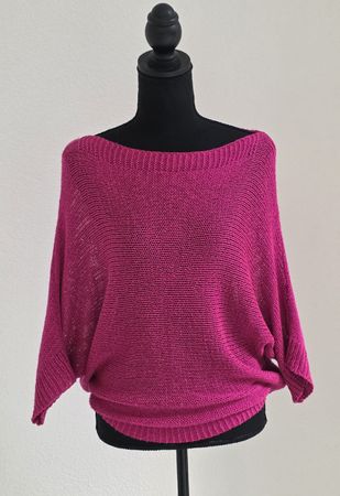 Carina Ricci Oversize Fuchsiapullover Gr L, Made in Italy