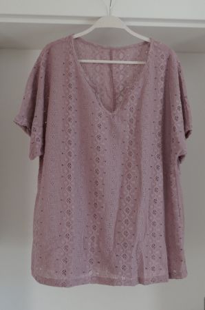 T-Shirt rosa mit schönem Muster, Gr. XL, neu