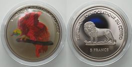 KONGO 5 Francs 2004 Paradiesvogel Ku-Ni HOLOGRAMM PP
