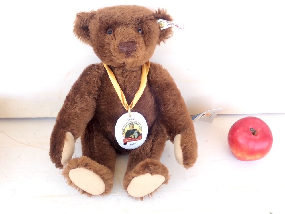 Steiff Teddy Avec Bouton D'oreille Et Drapeau – Allemagne, Occasion Top état