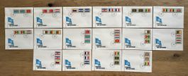 Nations Unies - 16x FDC Flaggen der Nationen