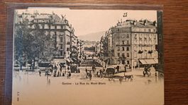 Carte Postale Ancienne: Genève, La Rue du Mont-Blanc, 1900