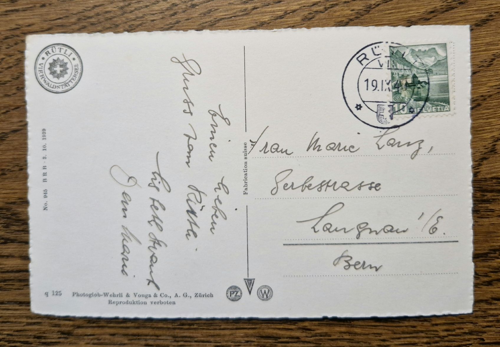 Cartoline postali: Rütli mit Rütlistempel 1948 – Usato da Ebikon venduto da Donar50 1