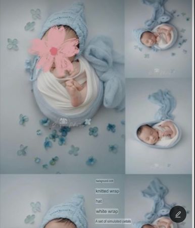 Baby Photo Prop Outfit 0-3 mon Costume 3 Set