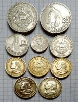 Guatemala 25, 10, 5, 1 Centavos 1950-1970, 10 tlg