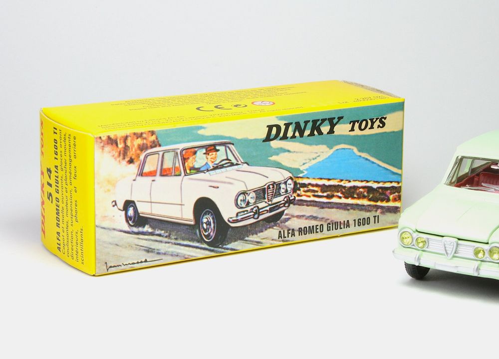 Dinky Toys 514 - ALFA ROMEO Giulia 1600 TI Vert D'eau 1:43 - Atlas - Miniature Neuve