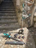 Attrezzi Bosch a batteria, tagliasiepi + decespugliatore