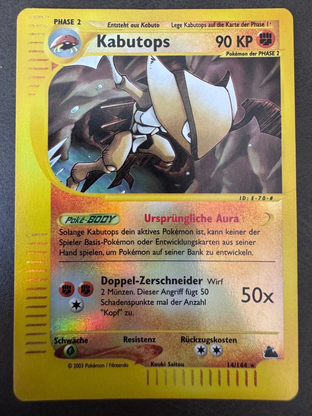 Pokémon Carte collezionabili: Pokemon Kabutops Reverse Holo 14/144 - Skyridge - DE – Usato da Erstfeld venduto da PokeSandero