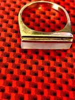 Ring Messing mit weissen Stein G.58