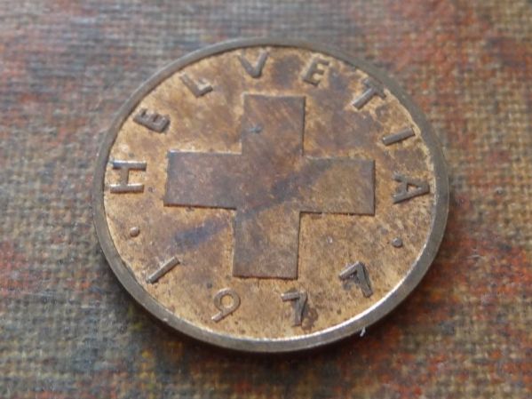 Alle Münzen: 1 Rp. 1977  (B) – Gebraucht aus Romanel-sur-Lausanne von Swift13