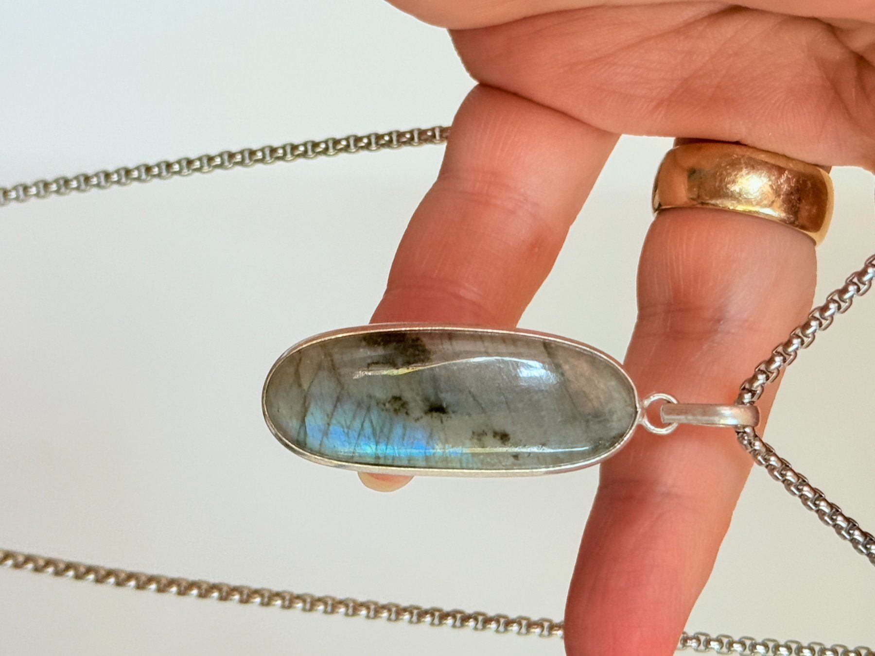 Catenine: Collier avec labradorite - Élégant & Naturel! – Nuovo e nell'imballaggio originale da Genève venduto da AWWA 5