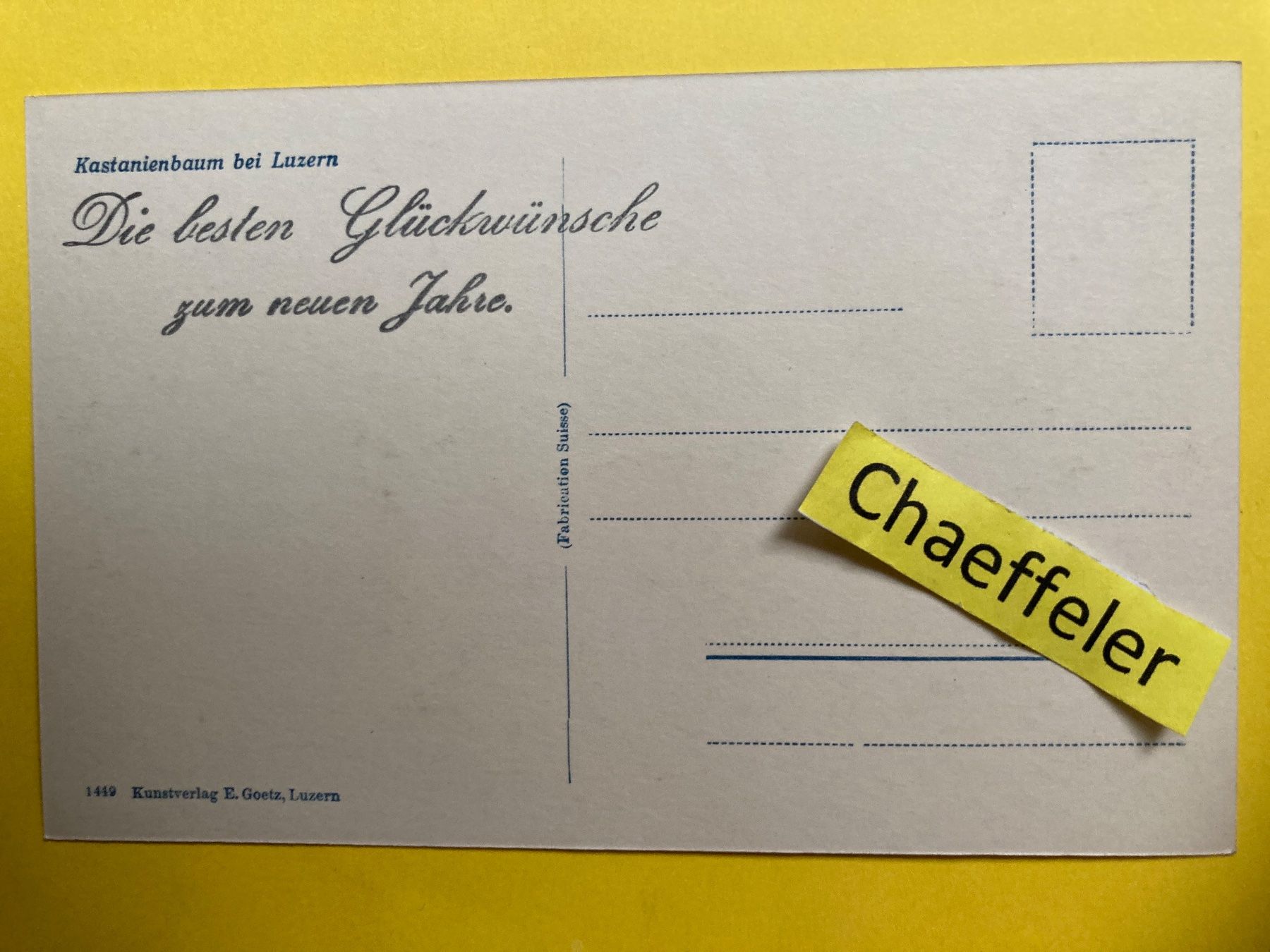 Ansichtskarten: Kastanienbaum bei Luzern – Gebraucht aus Zürich von Chaeffeler 1